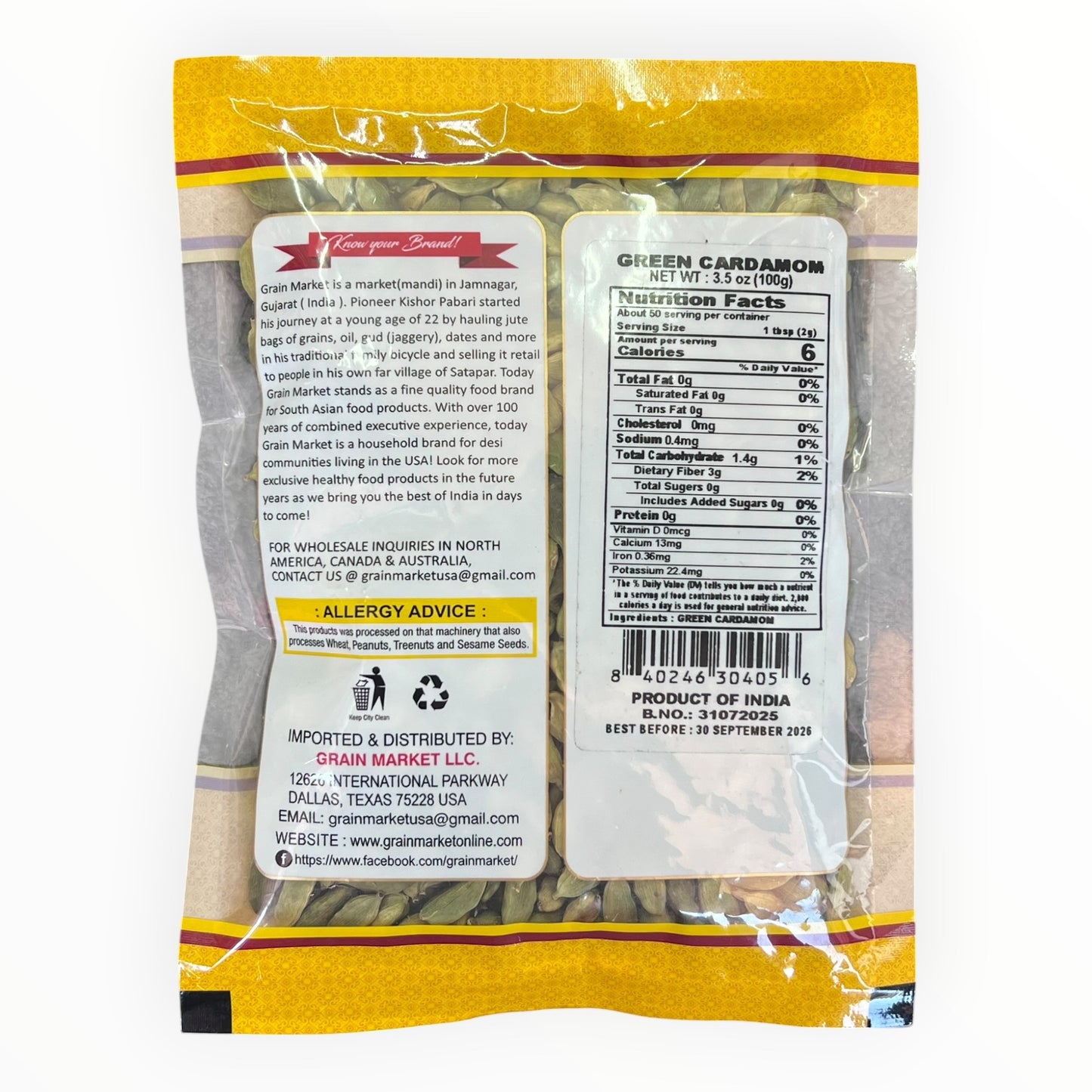 Cardamomo Verde Entero 100g