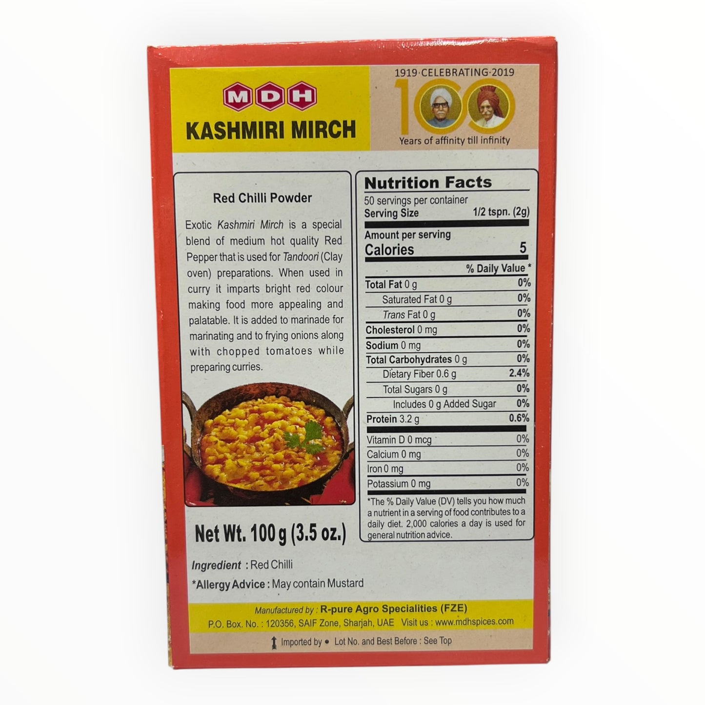 Pimienta Roja en Polvo 100g