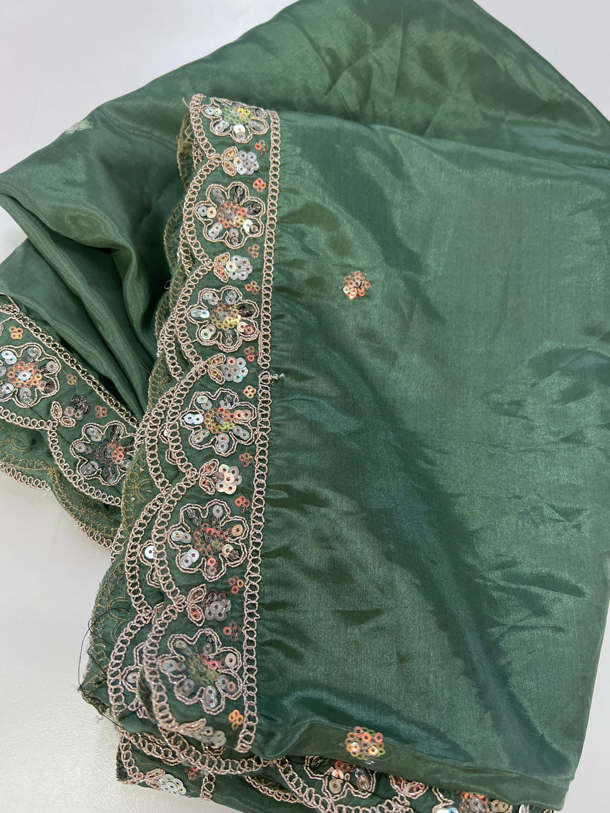 Lehenga Tradicional Hindú- Verde Seco