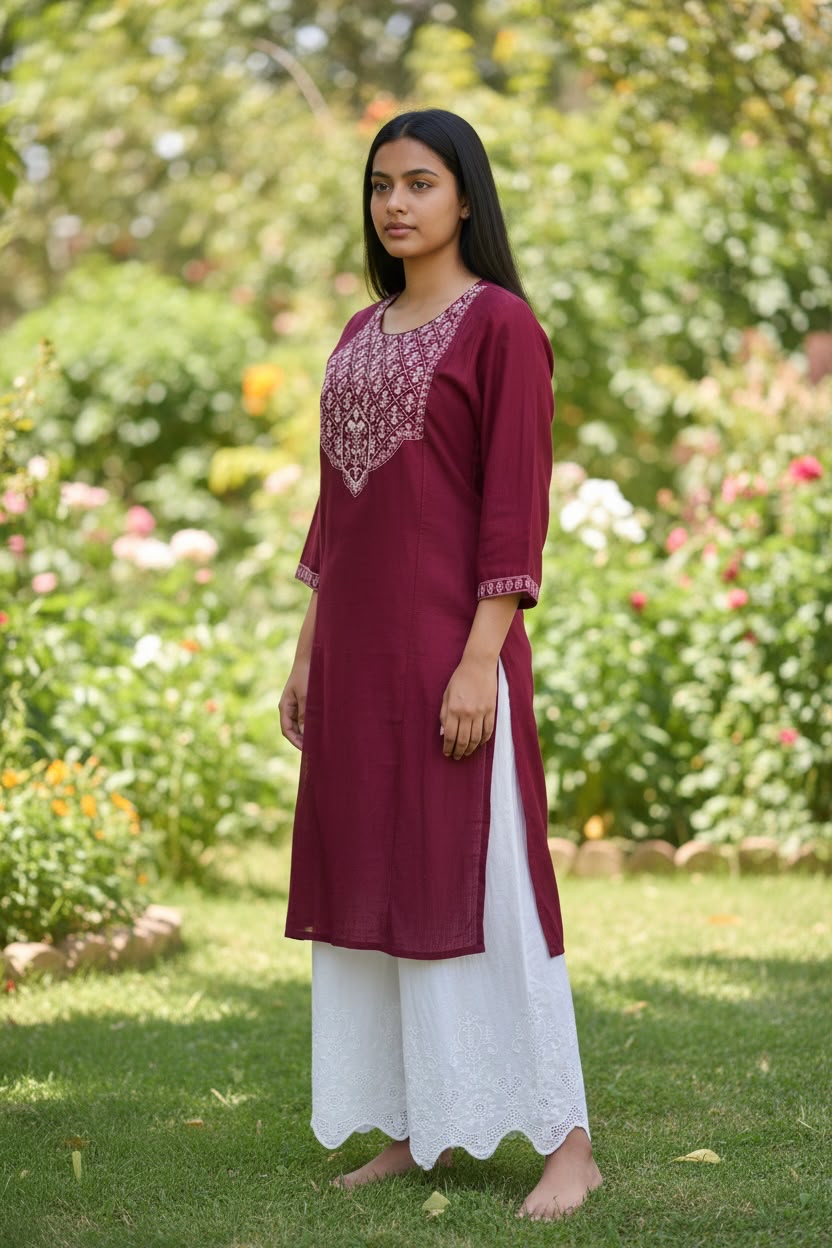 Kurti Hindú Artesanal con Estilo Tradicional y Elegante