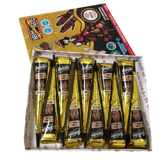 Henna Natural Para Tatuajes (12 Conos)