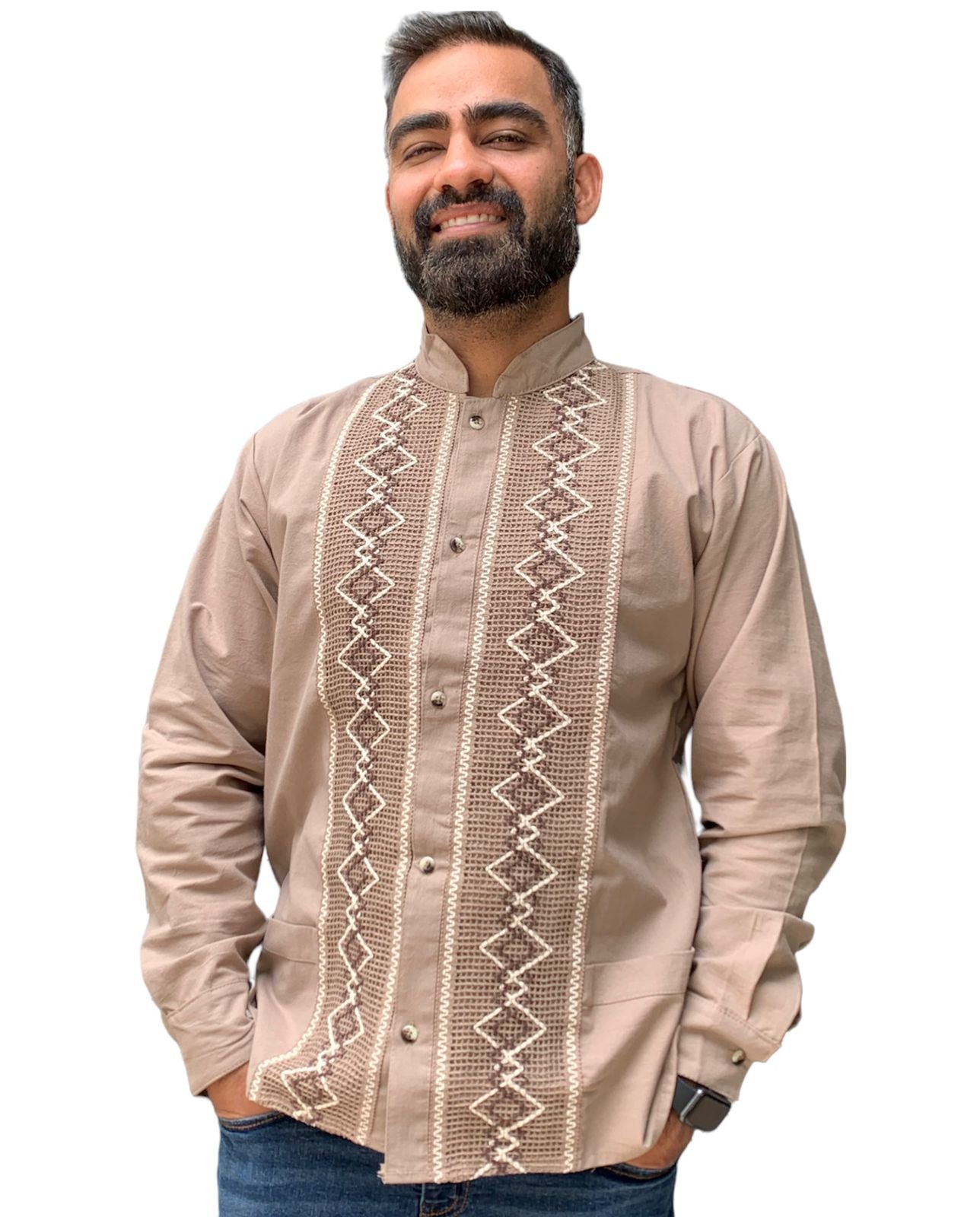 Guayabera artesanal Manga Larga hindulatino