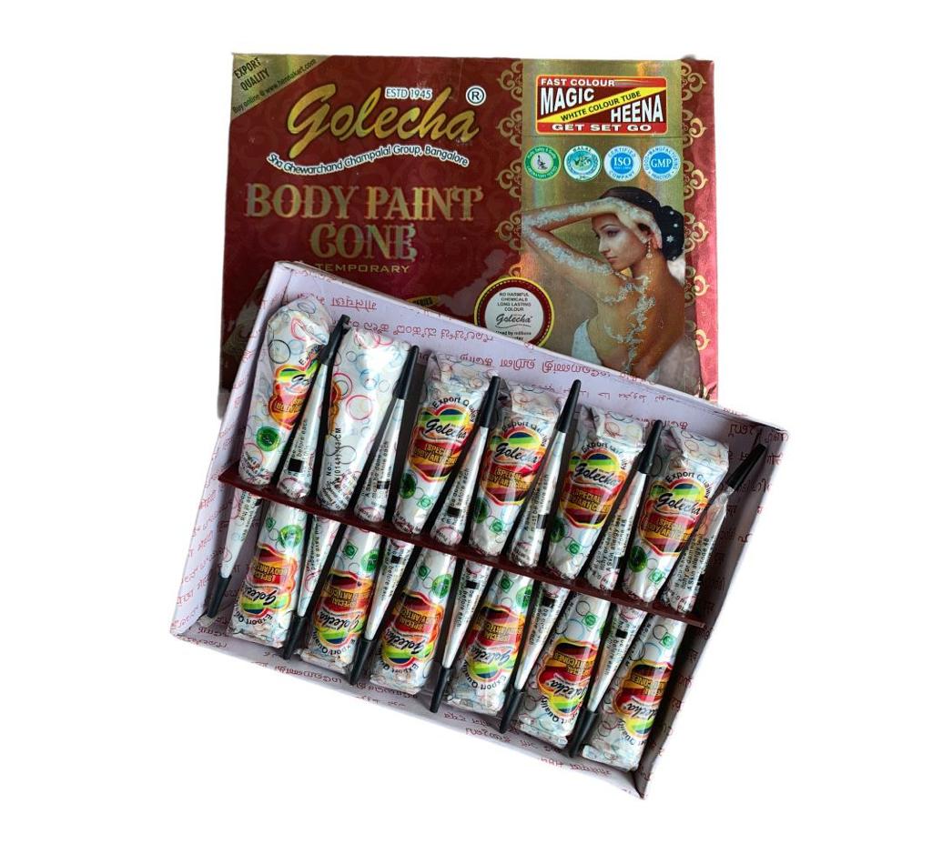 Henna Blanca Para Tatuajes Temporales (5 Conos)