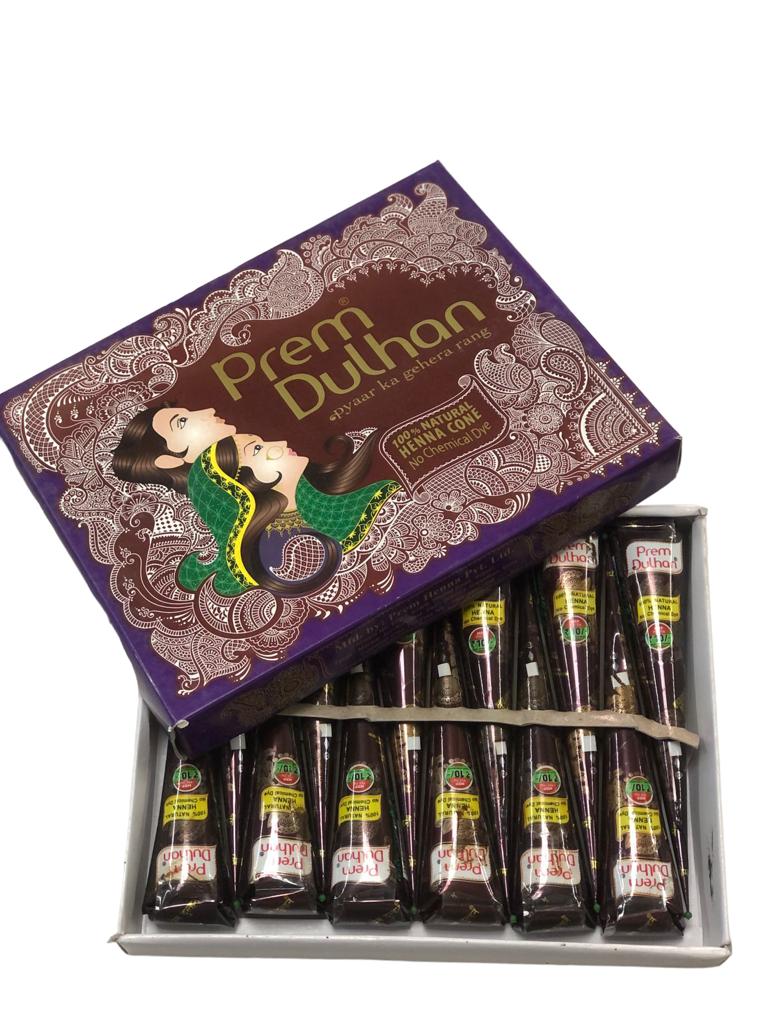 Henna 100% Natural Para Tatuajes (12 Conos)