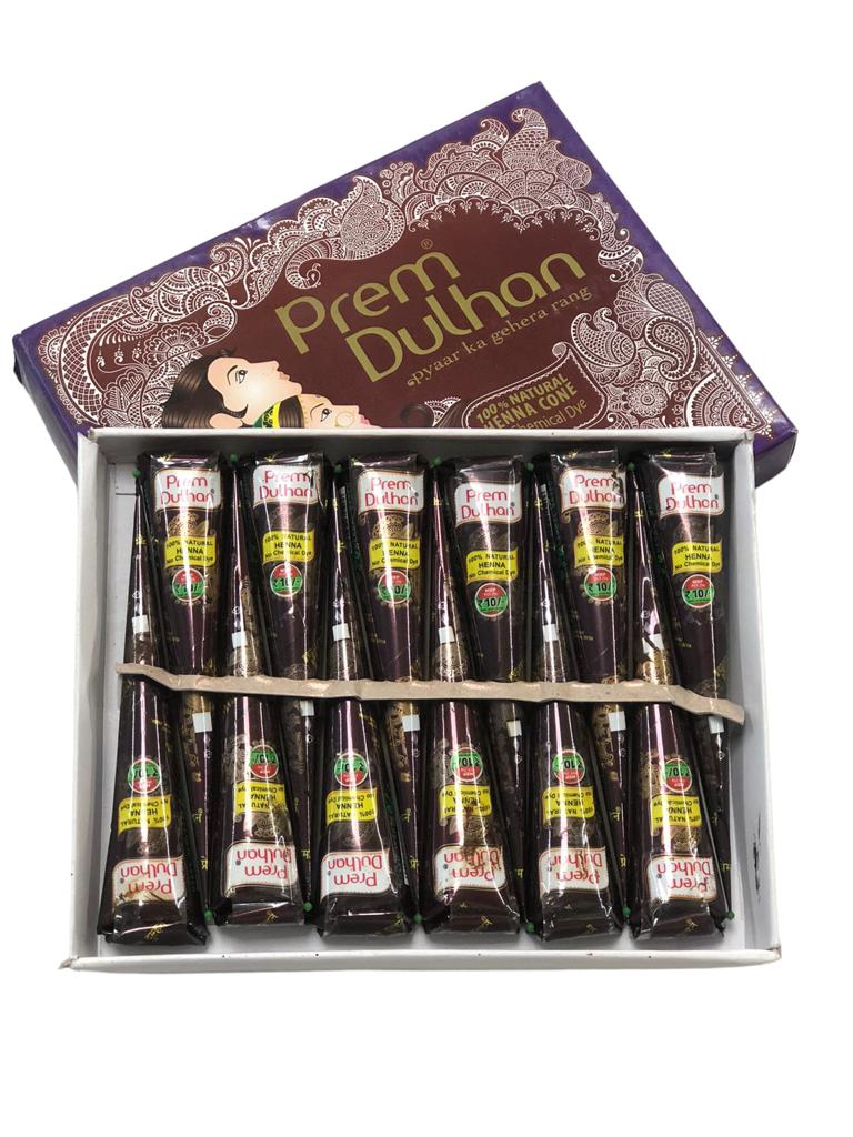 Henna 100% Natural Para Tatuajes (12 Conos)
