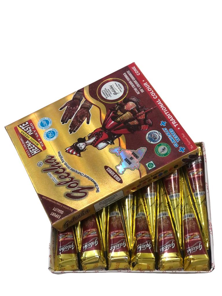Henna Natural Para Tatuajes (12 Conos)