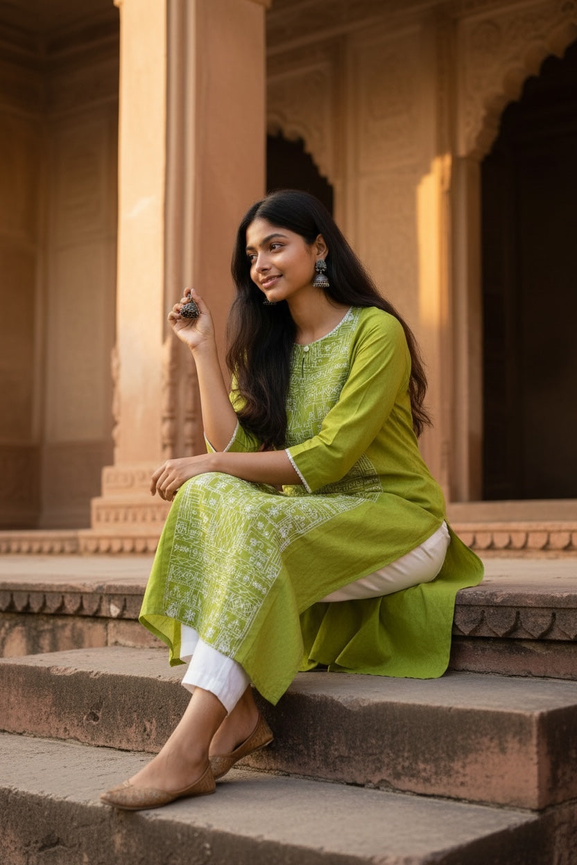 Kurti Hindú - Kolkata Verde