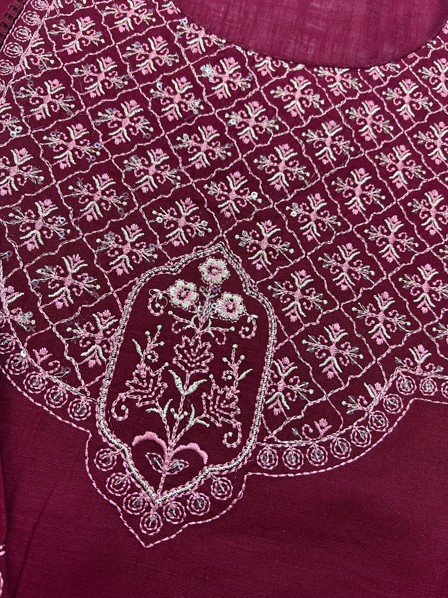 Kurti Hindú - Jaipuri Borgoña