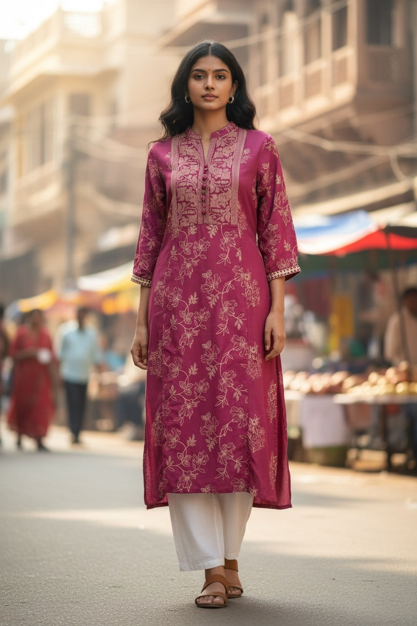 Kurti Hindú - Nashik Borgoña