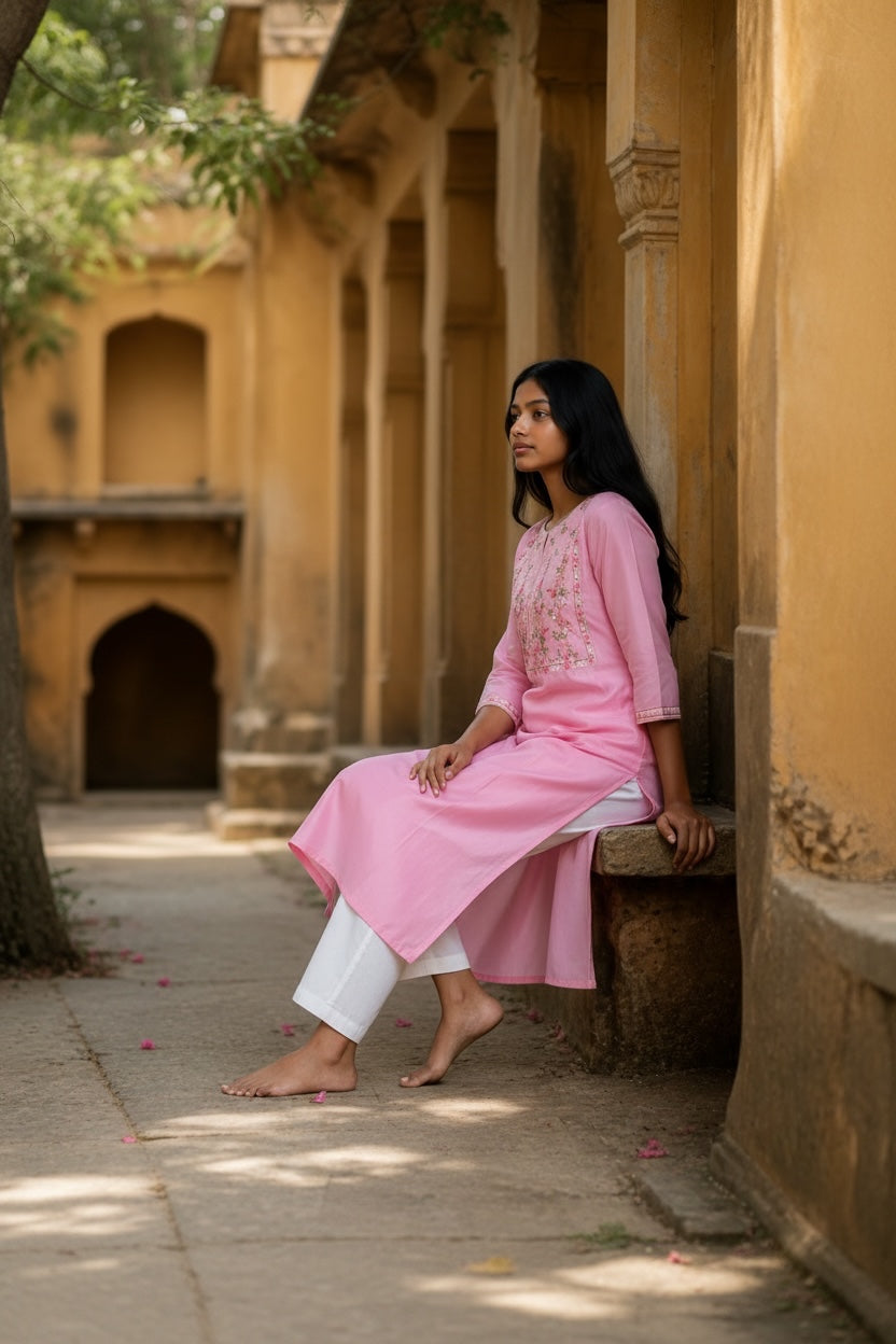 Kurti Hindú - Lucknowi Rosa