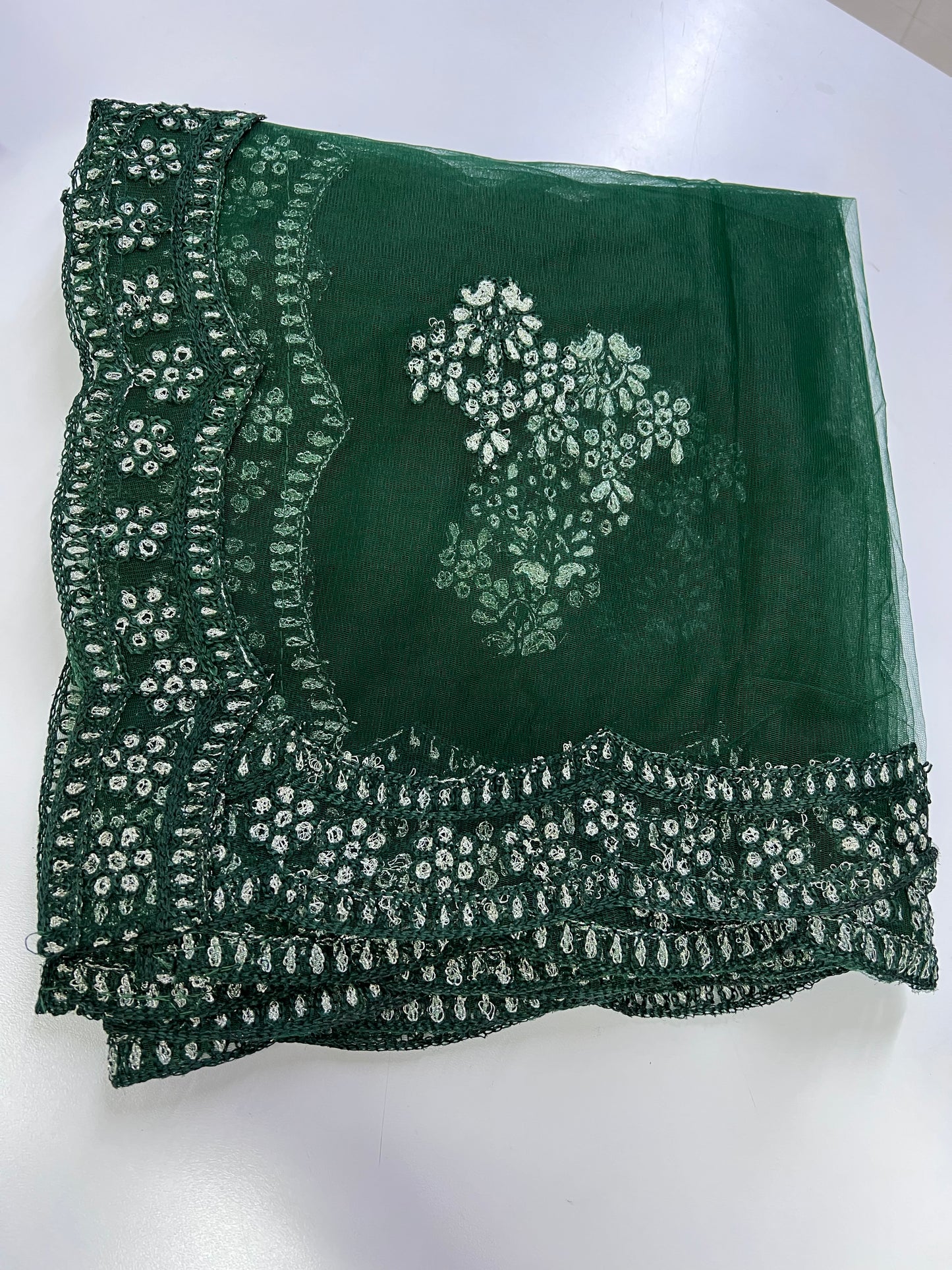 Lehenga Tradicional Hindú - Verde oscuro