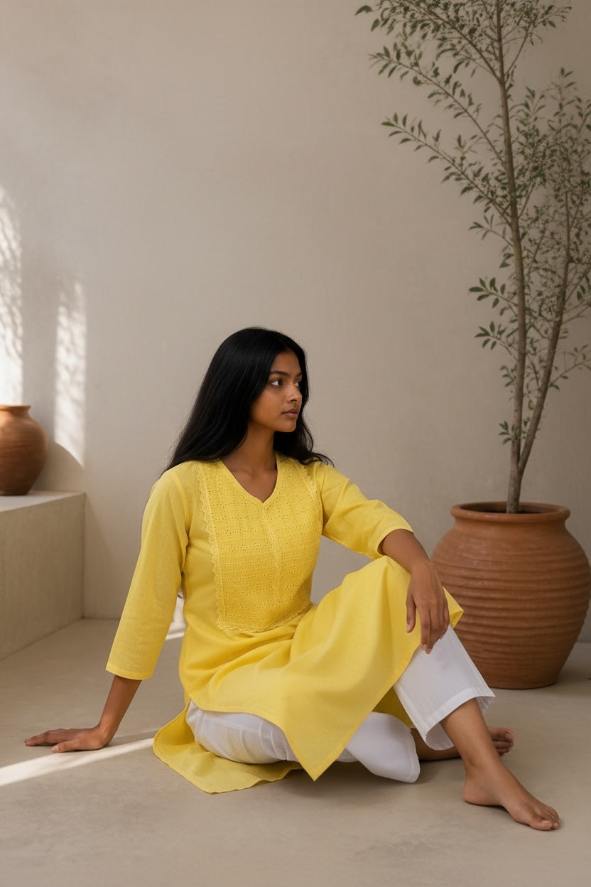 Kurti Hindú - Chennai Amarilla