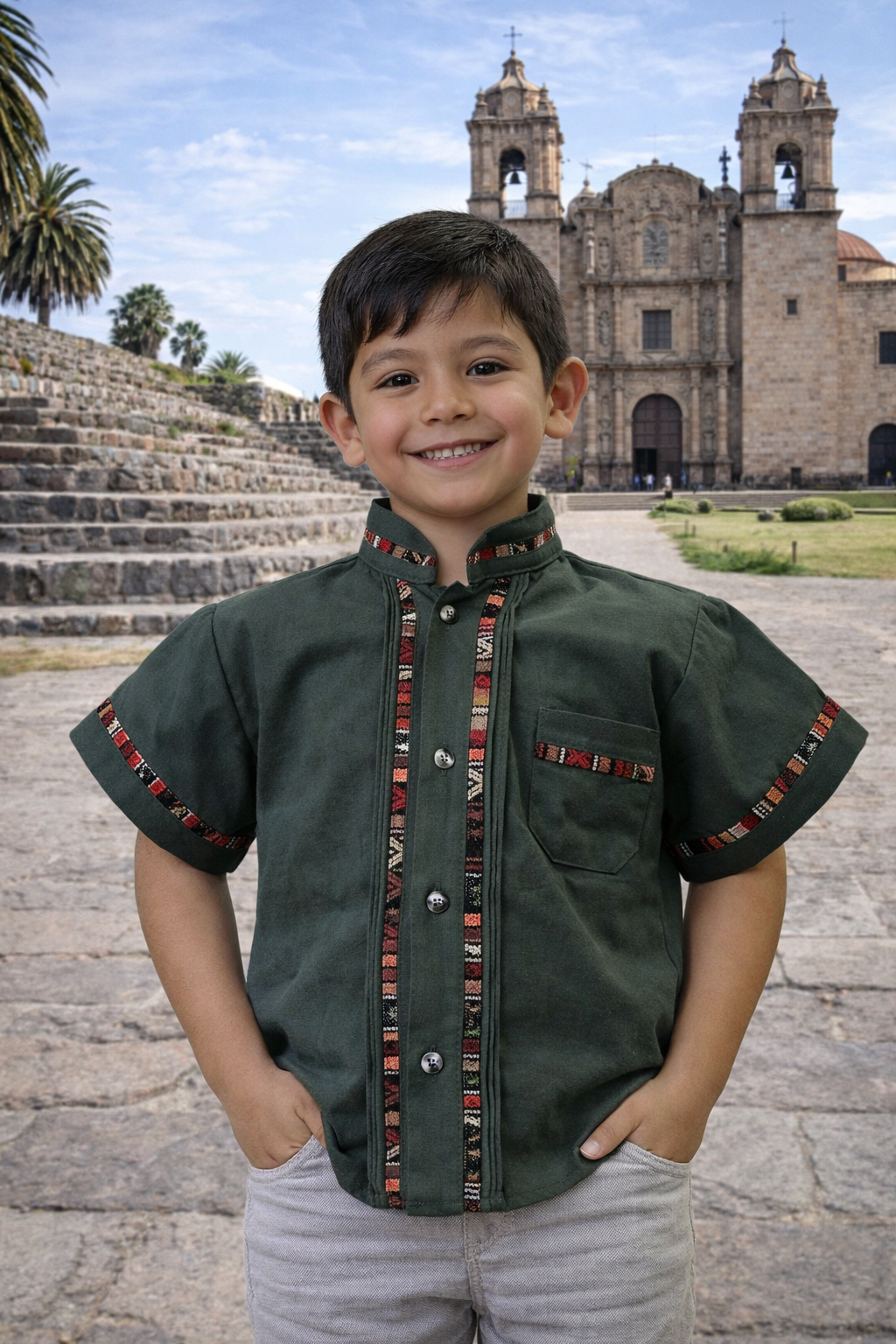 Guayabera Artesanal Para Niño