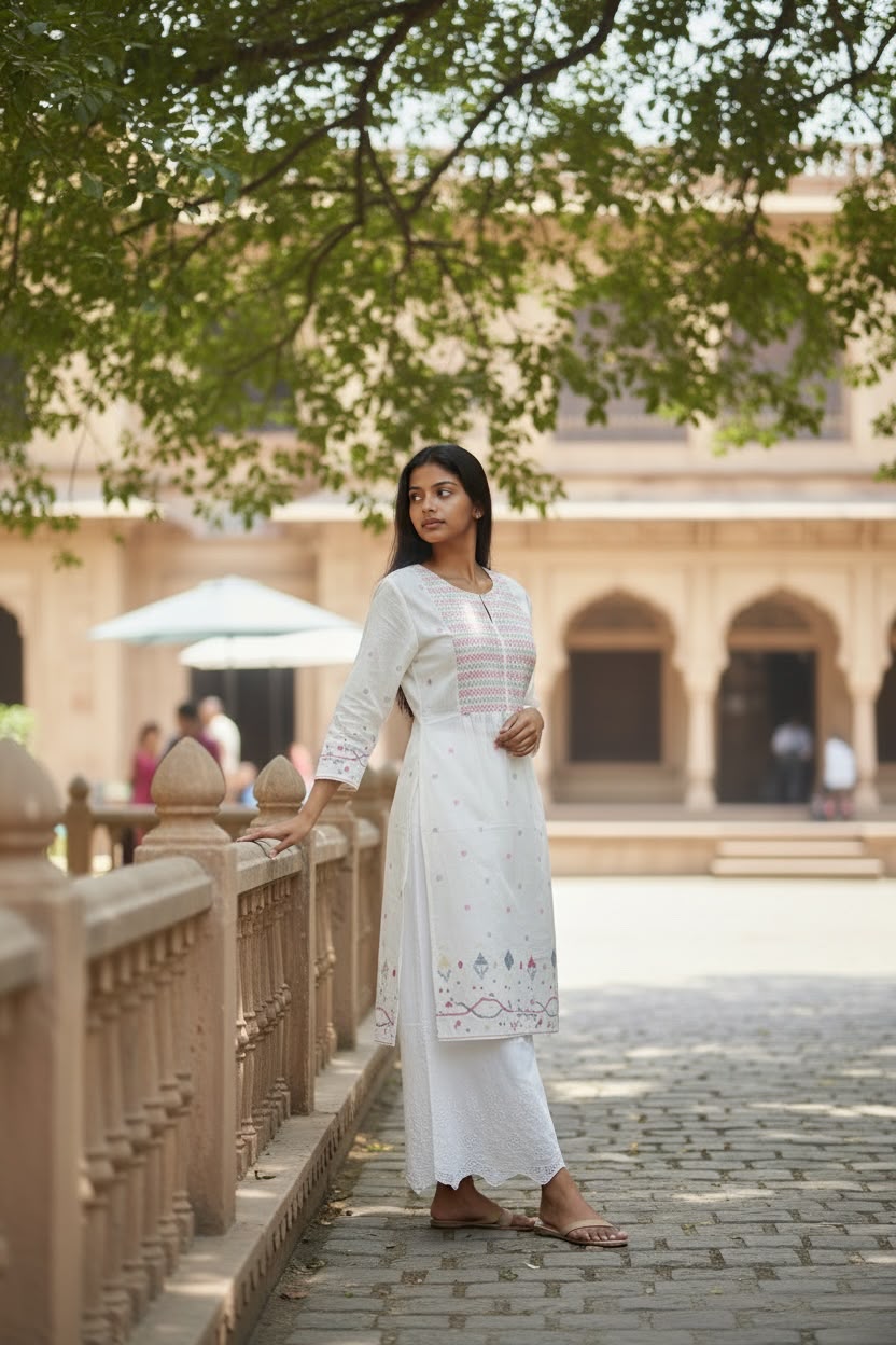 Kurti Hindú Artesanal con Estilo Tradicional y Elegante