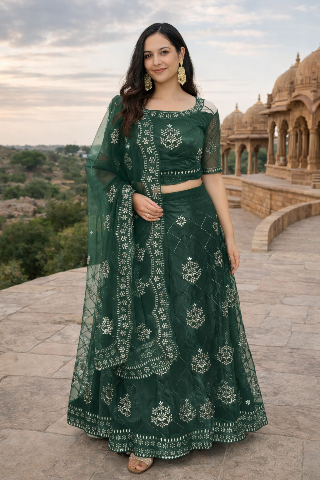 Lehenga Tradicional Hindú