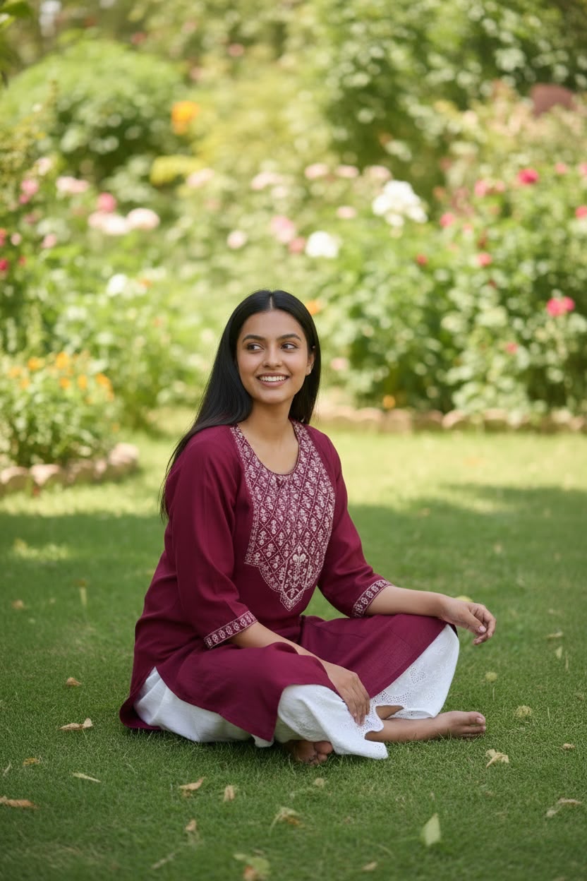 Kurti Hindú Artesanal con Estilo Tradicional y Elegante