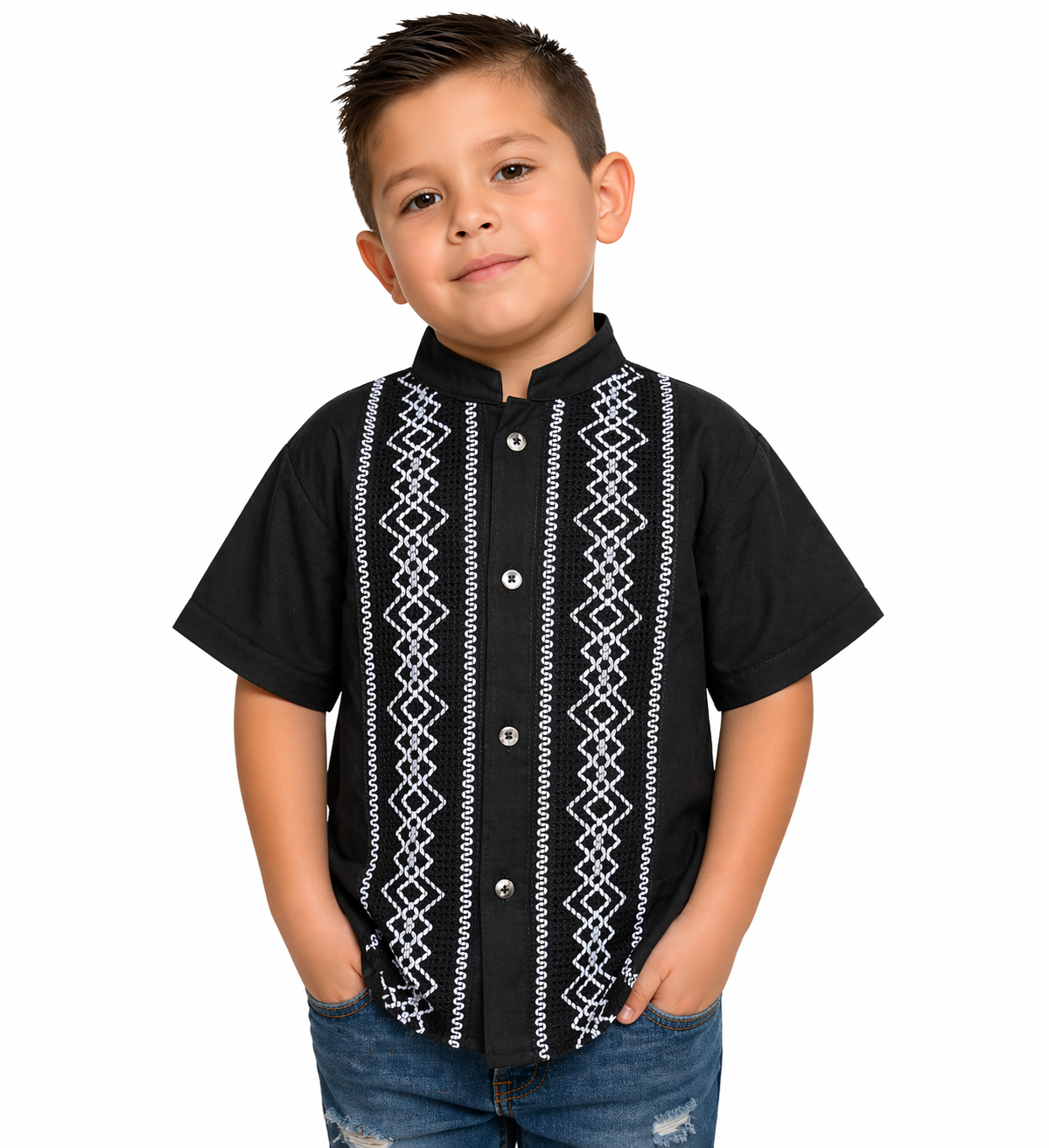 Guayabera Artesanal Mexicana para Niño - 100% Algodón