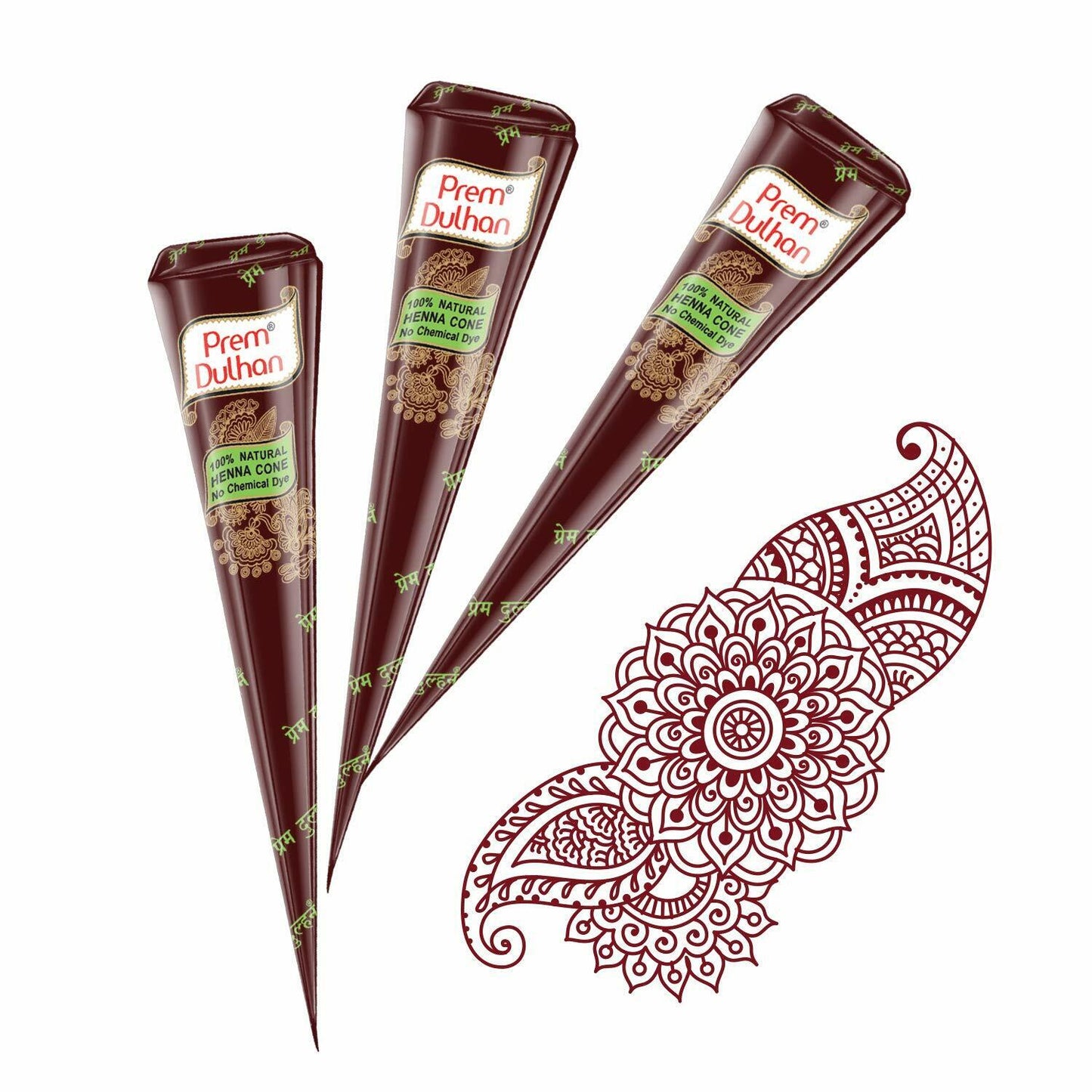 Henna 100% Natural Para Tatuajes (3 Conos)