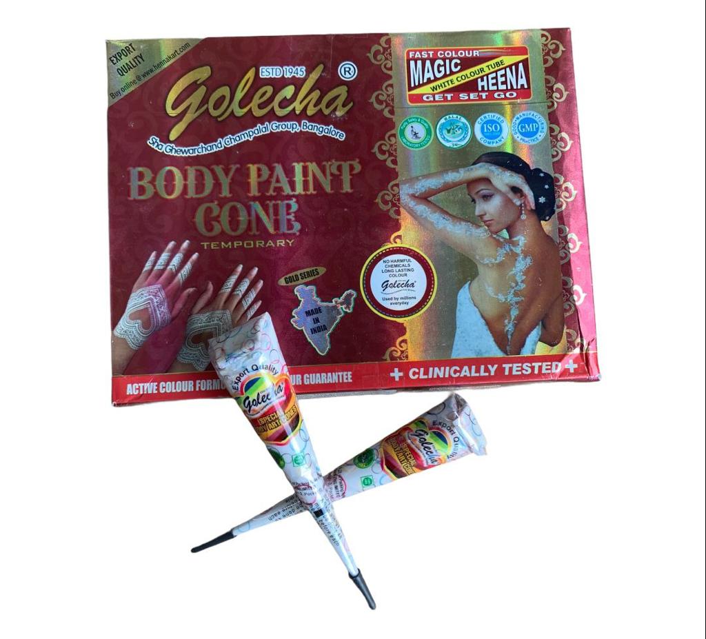 Henna Blanca Para Tatuajes Temporales (5 Conos)